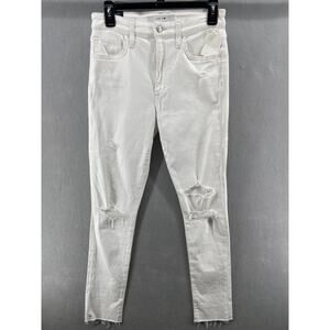 Joes Jeans Womens Sz‎ 27W High Rise Skinny Ankle White Raw Hem Distressed NWOT